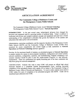 ITF Articulation Agreement - Community College of Baltimore County