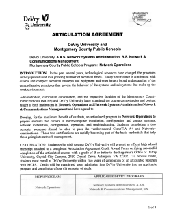 ITF Articulation Agreement - DeVry University