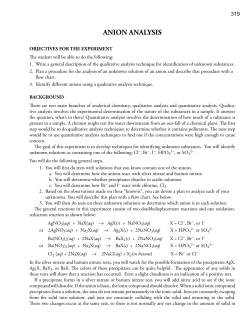 Anion Analysis