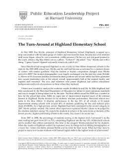The Turn-Around at Highland Elementary School