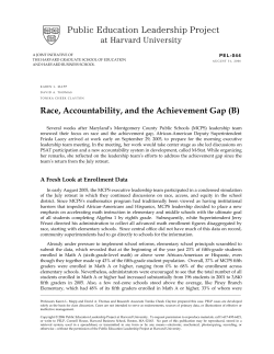 Race, Accountability and the Achievement Gap (B)