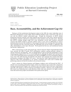 Race, Accountability and the Achievement Gap (A)