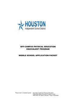 Middle School Application Packet