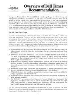Read the Bell Times Work Group Report Summary