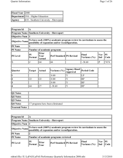 Quarterly Information - 2000