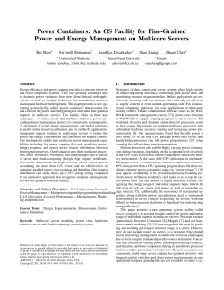 Power Containers: An OS Facility for Fine-Grained Power and Energy Management on Multicore Servers