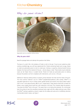 Article : Kitchen chemistry : why do pans stick?