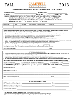 Main Campus Approval to Take Extended Campus Courses