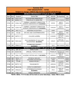 Summer 2016 Class Schedule (PDF)