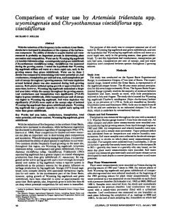 Comparison of water use of Artemisia tridentata spp. Wyomingensis and Chrysothamnus viscidiflorus spp. viscidiflorus.