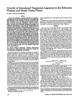 Growth of introduced temperate legumes in the Edwards