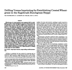 Drilling versus imprinting for establishing crested wheatgrass in the sagebrush-bunchgrass steppe.