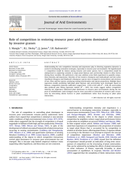 Role of competition in restoring resource poor arid systems dominated by invasive grasses