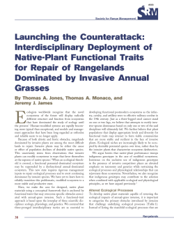 Launching the counterattack: interdisciplinary deployment of native-plant functional traits for repair of rangelands dominated by invasive annual grasses