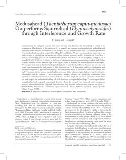 Medusahead Outperforms Squirreltail through Interference and Growth Rate