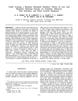 Cattle Grazing a Riparian Mountain Meadow: Effects of Low and Moderate