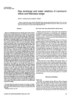 Gas Exchange and water relations of Lemmon's willow and Nebraska sedge.