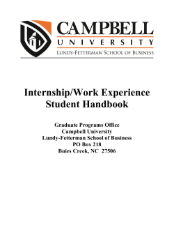 Student Internship/Work Experience Handbook