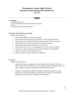 MCPS English 8 Semester B Exam Review