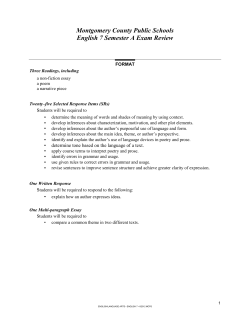 MCPS English 7 Semester A Exam Review