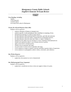 MCPS English 6 Semester B Exam Review