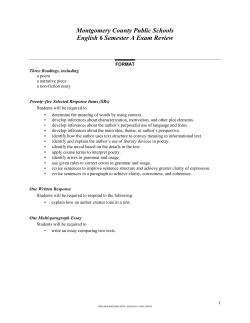 MCPS English 6 Semester A Exam Review