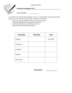 Survivor: Earth Data Sheets
