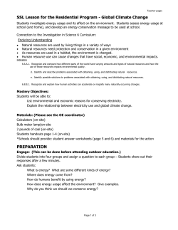 Global Climate Change/Energy SSL Lesson Plan