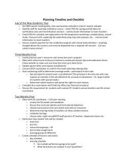 Planning Timeline and Checklist&nbsp;