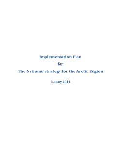 Implementation Plan for National Strategy for Arctic Region 2014