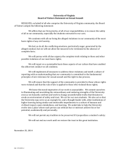 Board of Visitors Statement on Sexual Assault