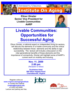 Livable Communities: Opportunities for Successful Aging