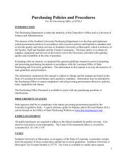 Purchasing Policy and Procedures