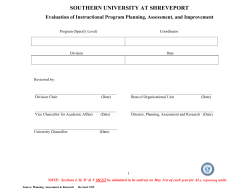 2008-2009 (Report Plan) Evaluation for Instructional Program Planning, Assessment, Evaluation Form