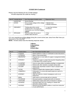 2010 CCSSE Code Book