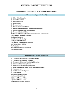 Institutional Effectiveness and Assessment Budgeted Reporting Units