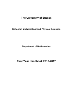 Mathematics First Year Handbook [PDF 169.61KB]