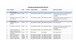 Sociology Postgraduate Resit Titles and Information 2015/16 [PDF 251.33KB]