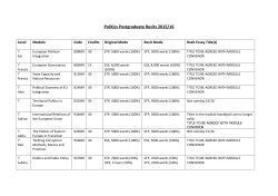 Politics Postgraduate Resit Titles and Information 2015/16 [PDF 178.78KB]