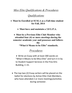 Miss Elite Qualifications Procedures Qualifications
