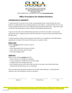 Student Worker Confidentiality Agreement