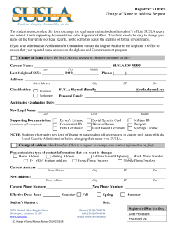 Change of Name or Address Form