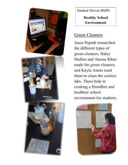 Students make all-purpose non-toxic cleaning products to clean the lab benches