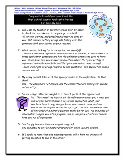 Frequently Asked Questions About the High School Magnet Application Process For Kids&hellip;By Kids