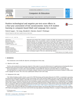Positive technological and negative pre-test-score effects in a four-year assessment of low socioeconomic status K-8 student learning in computer-based Math and Language Arts courses