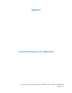 University's Admissions and Regulations