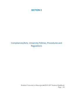 Compliances Act (University Policies, Procedures and Regulations)