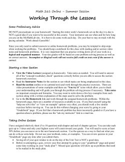 Working Through the Lessons