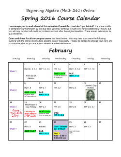 Course Calendar