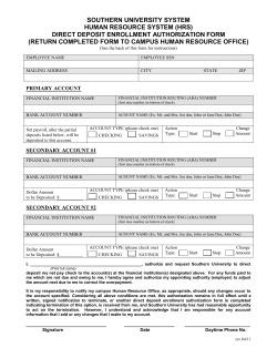 Direct Deposit Form